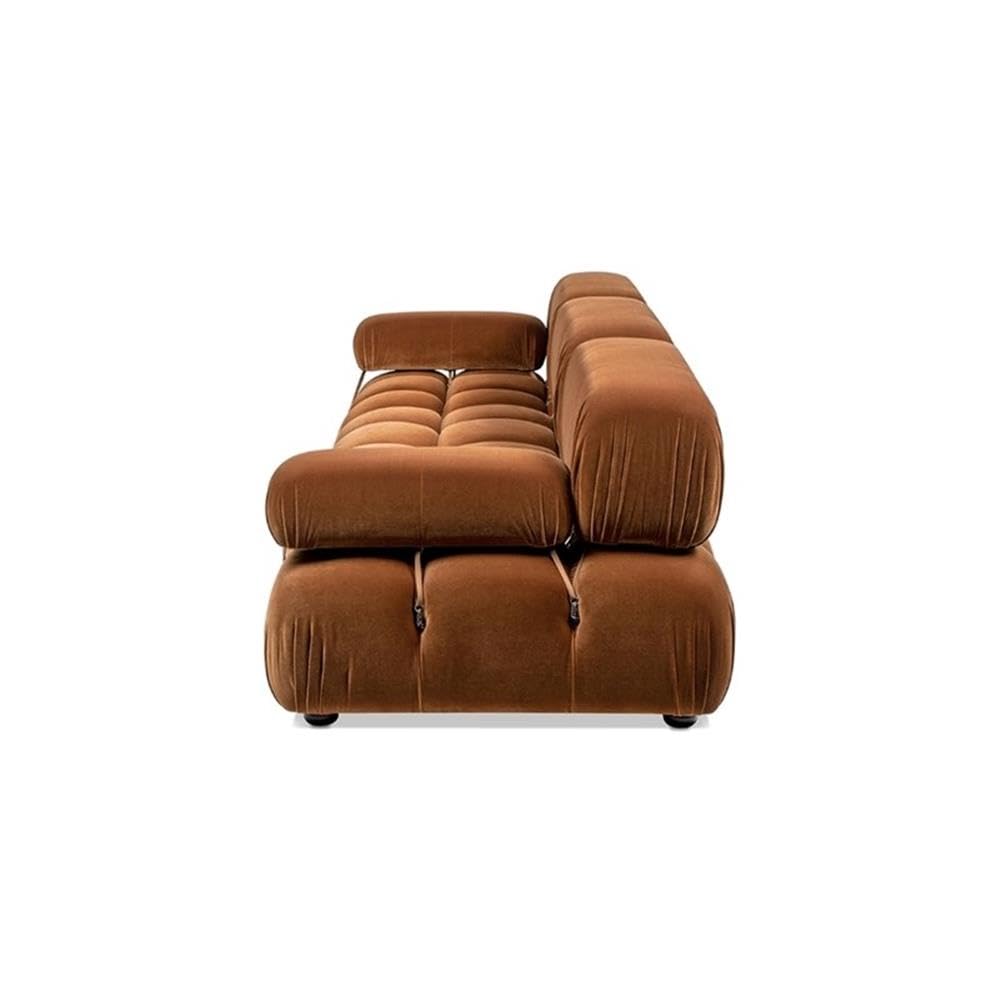 Burnt Orange Velvet 3-Piece Modular Sofa V354