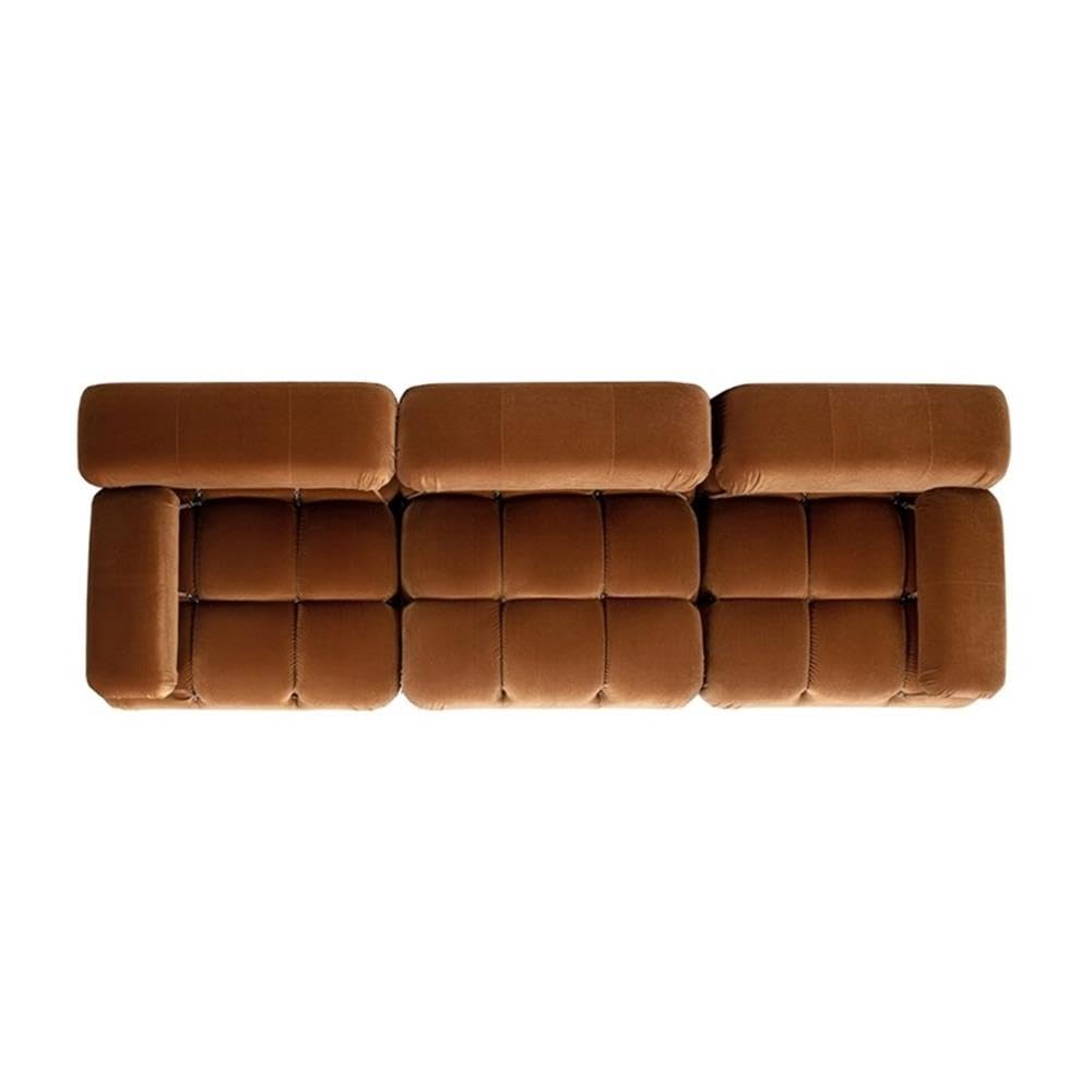 Burnt Orange Velvet 3-Piece Modular Sofa V354