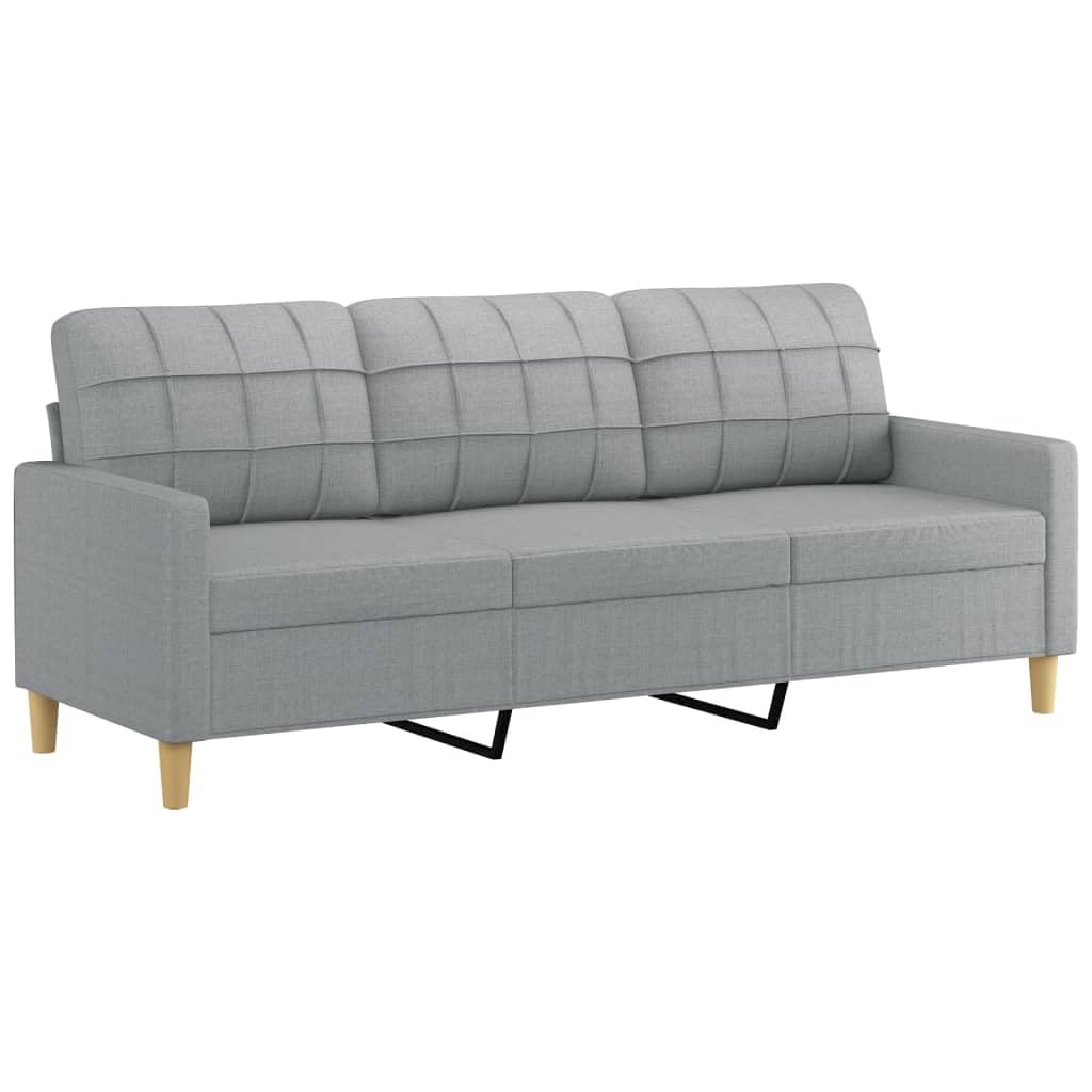 Light Gray 78 Inch Wide 3-Seater Sofa with Footstool Y558