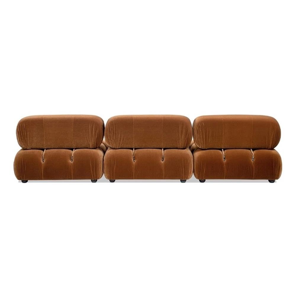 Burnt Orange Velvet 3-Piece Modular Sofa V354