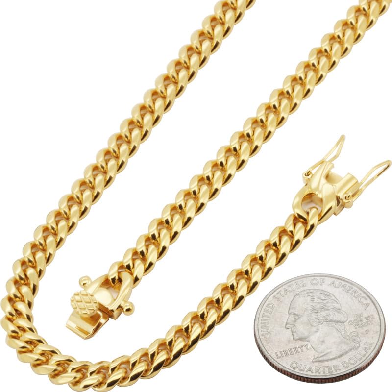 316L Stainless Steel Cuban Link Chain Necklace Bracelet H946331