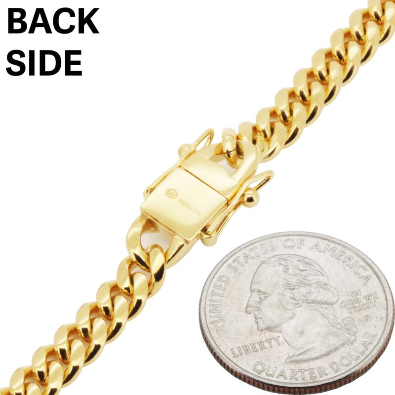 316L Stainless Steel Cuban Link Chain Necklace Bracelet H946331