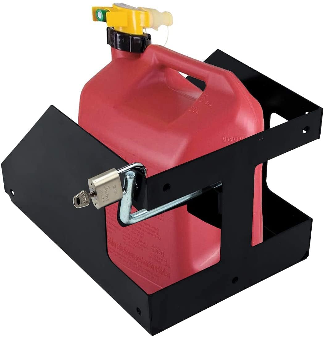 5 Gallon Fuel Gas Can Rack Holder with Lock E3669