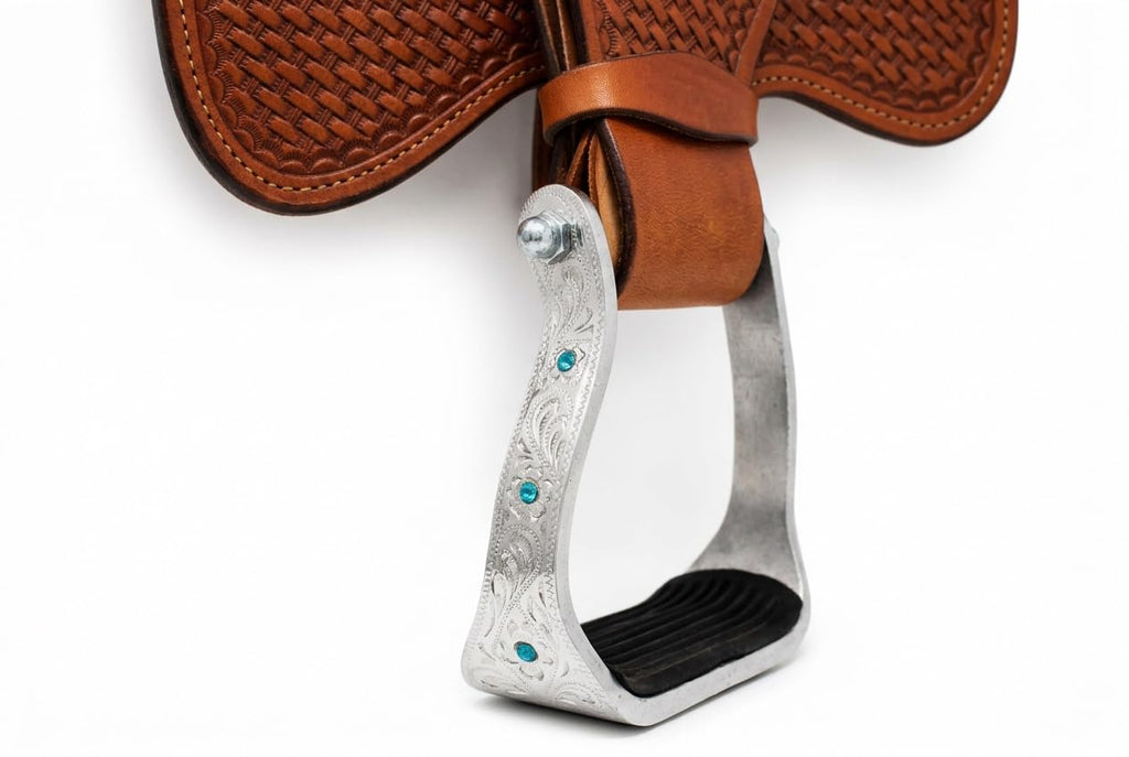 Aluminium Barrel Racing Stirrups with Rhinestones U207