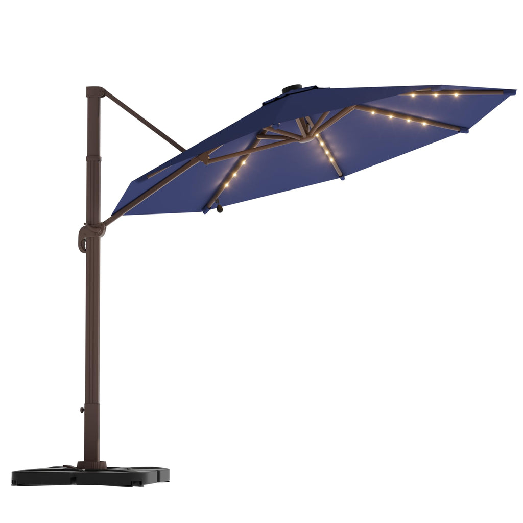 Cantilever Umbrella with Base and Lights U429