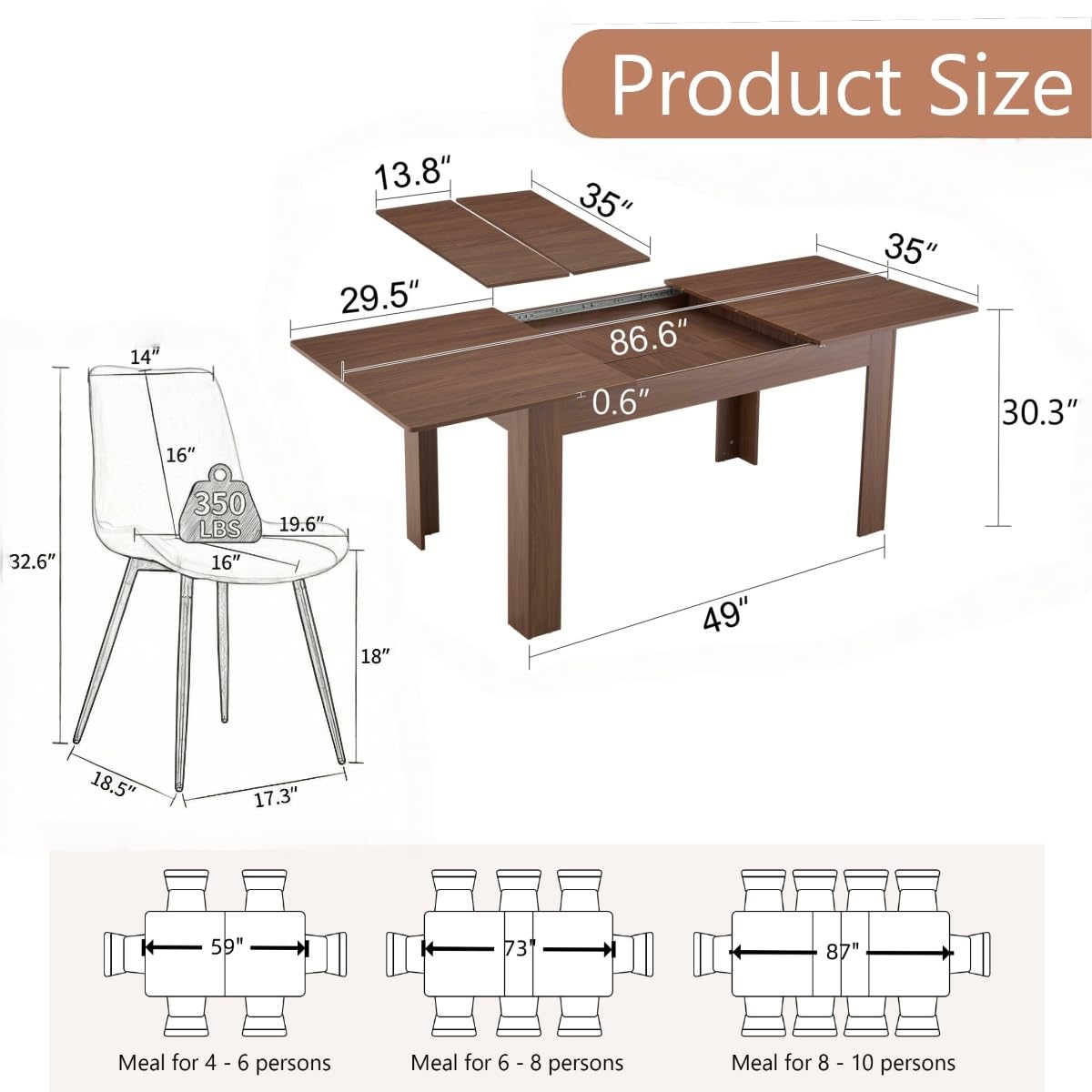 9 Piece Extendable Rectangular Dining Table Set with 8 Chairs Z57434