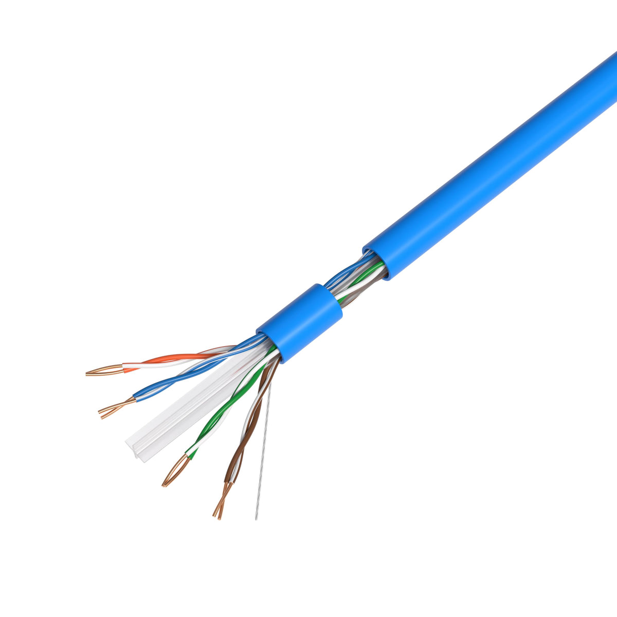 1000ft Cat6 Plenum Rated CMP 23AWG Solid CCA UTP 550MHz Bulk Network Cable Blue E41220