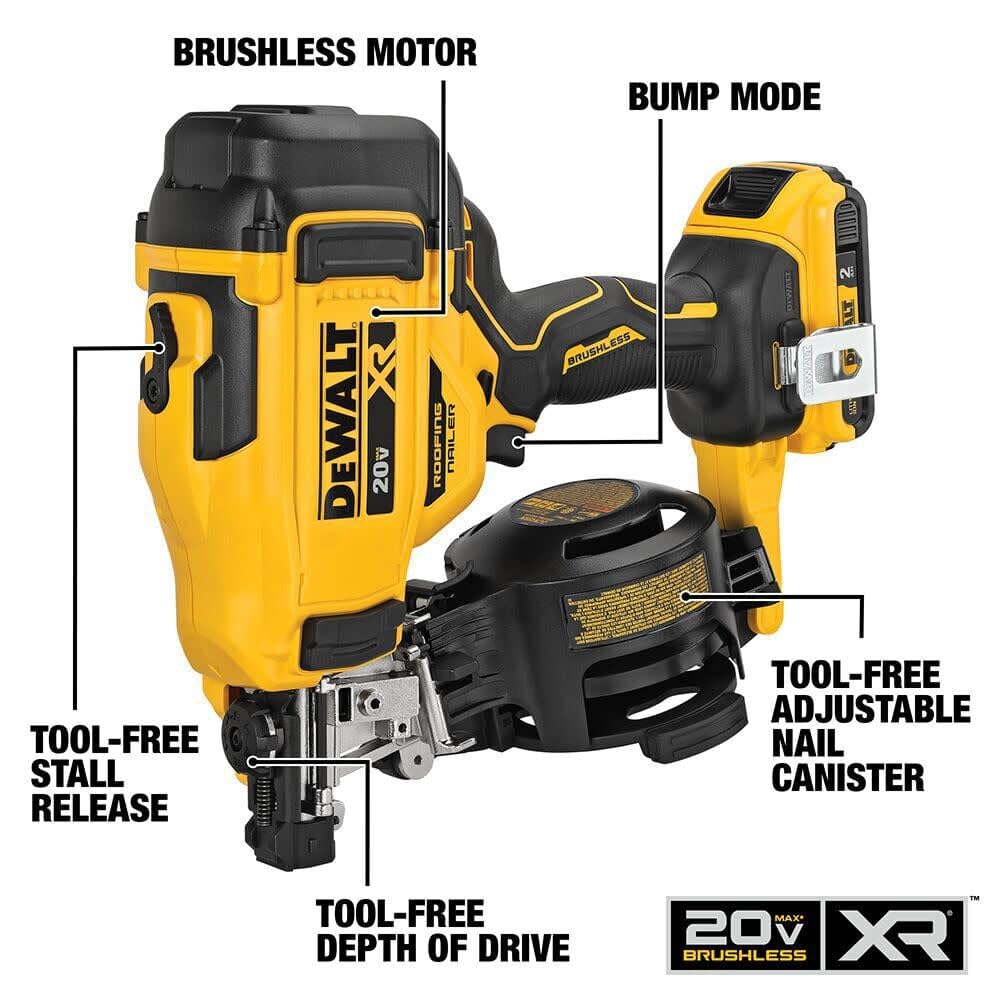 20V MAX Lithium-Ion Cordless Roofing Nailer Kit with Battery Charger and Bag J928047