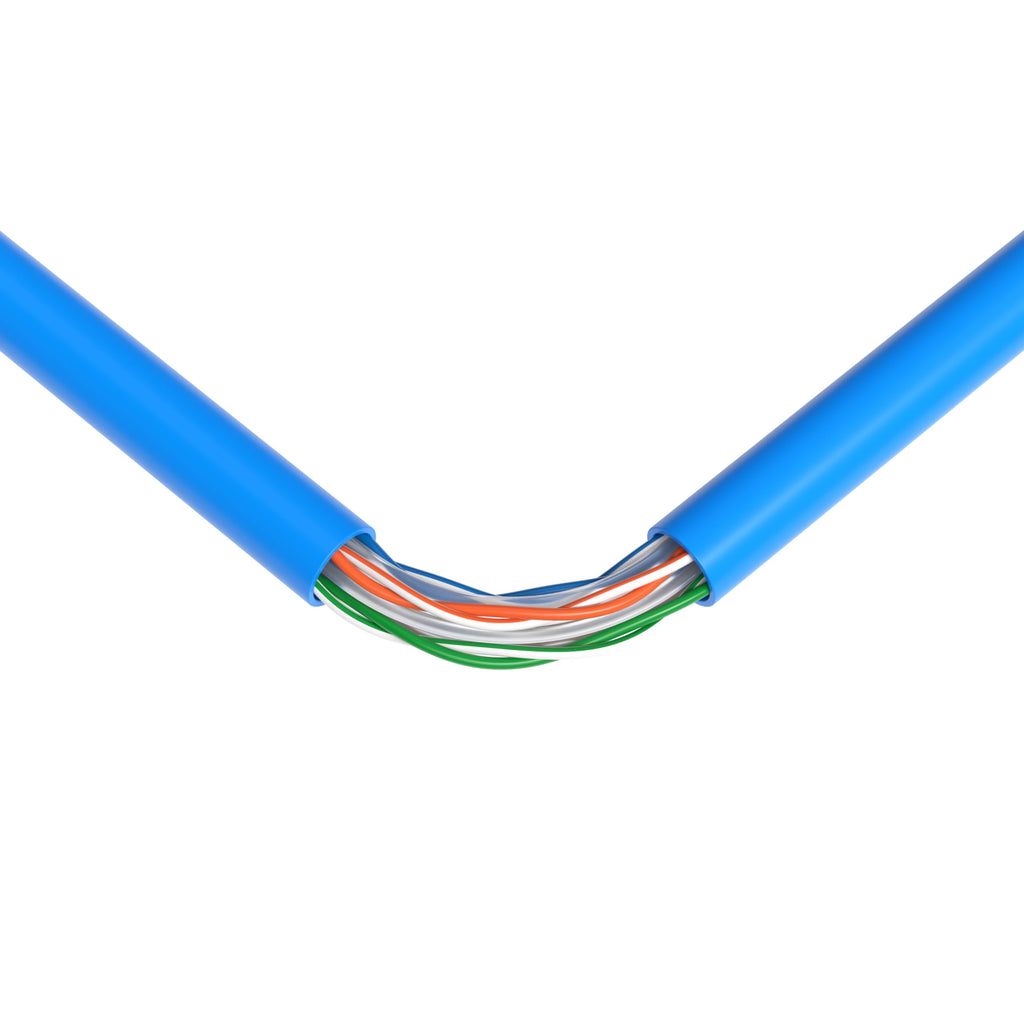 1000ft Cat6 Plenum Rated CMP 23AWG Solid CCA UTP 550MHz Bulk Network Cable Blue E41220