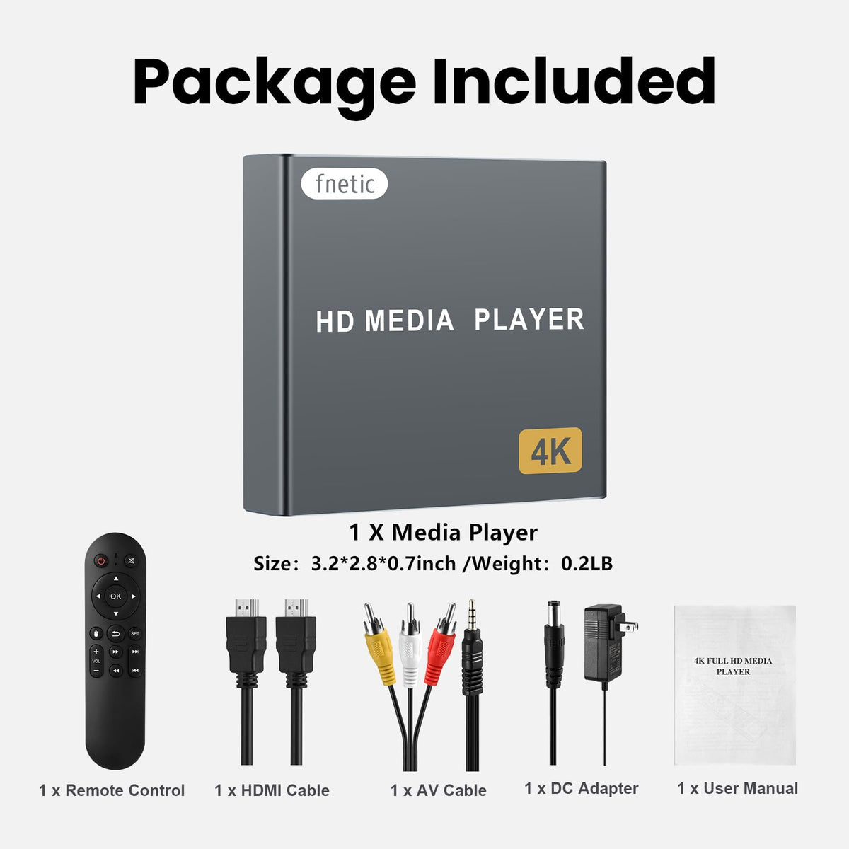 4K Full-HD Media Player with USB/SD Card Slot H384576