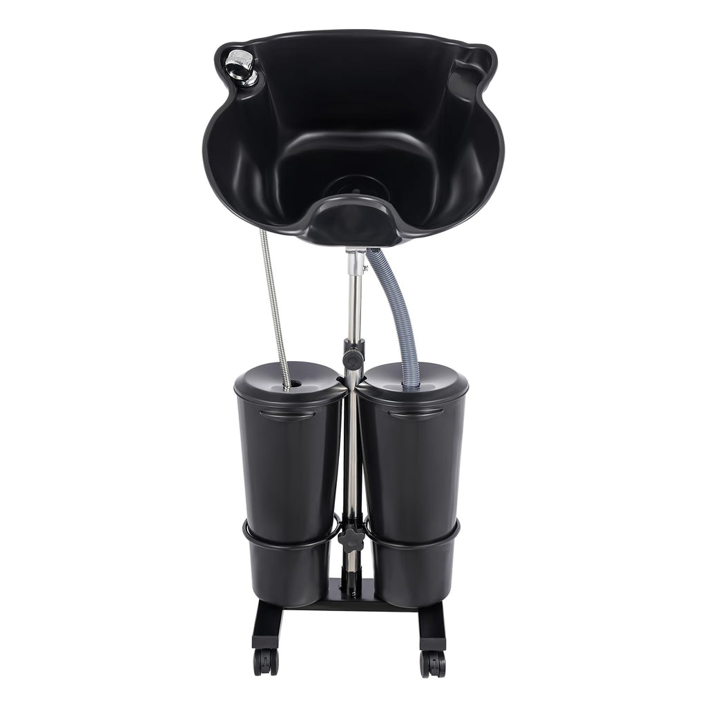 Portable Shampoo Bowl Electric Pump 2 Buckets Height Adjustable Y92934