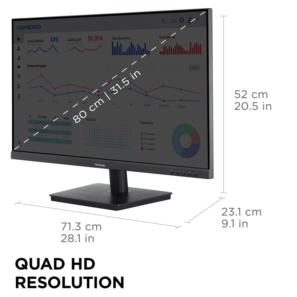32 Inch QHD 1440p IPS Computer Monitor T8977