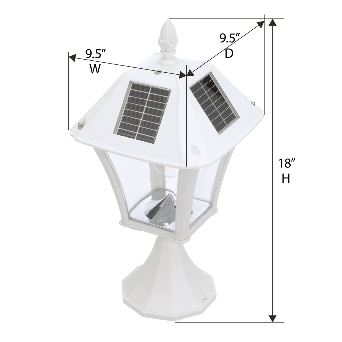 White Outdoor Solar Post Light with 3 Mounting Options I36526