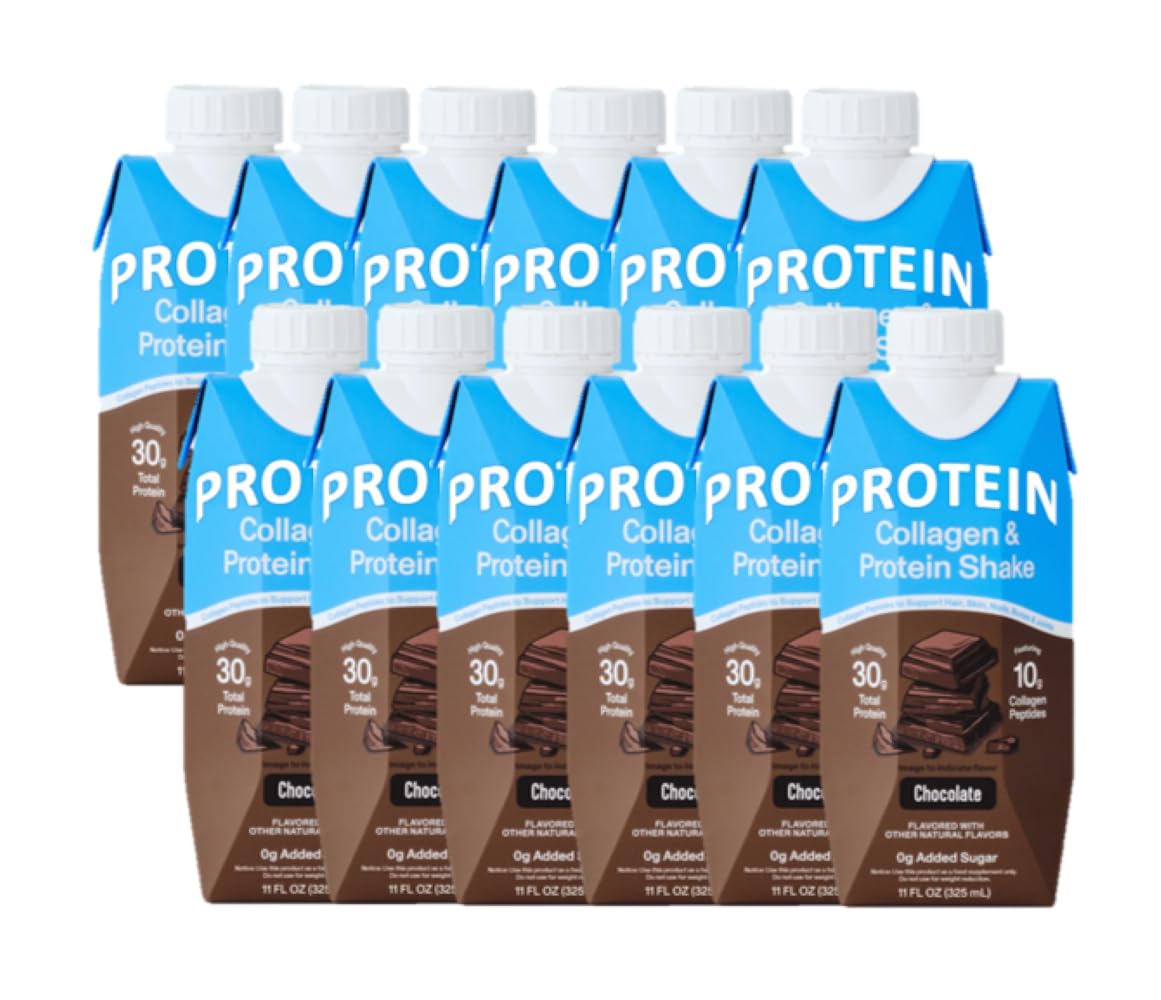 Chocolate Protein Collagen Shake 30g Protein 12 Count G681386