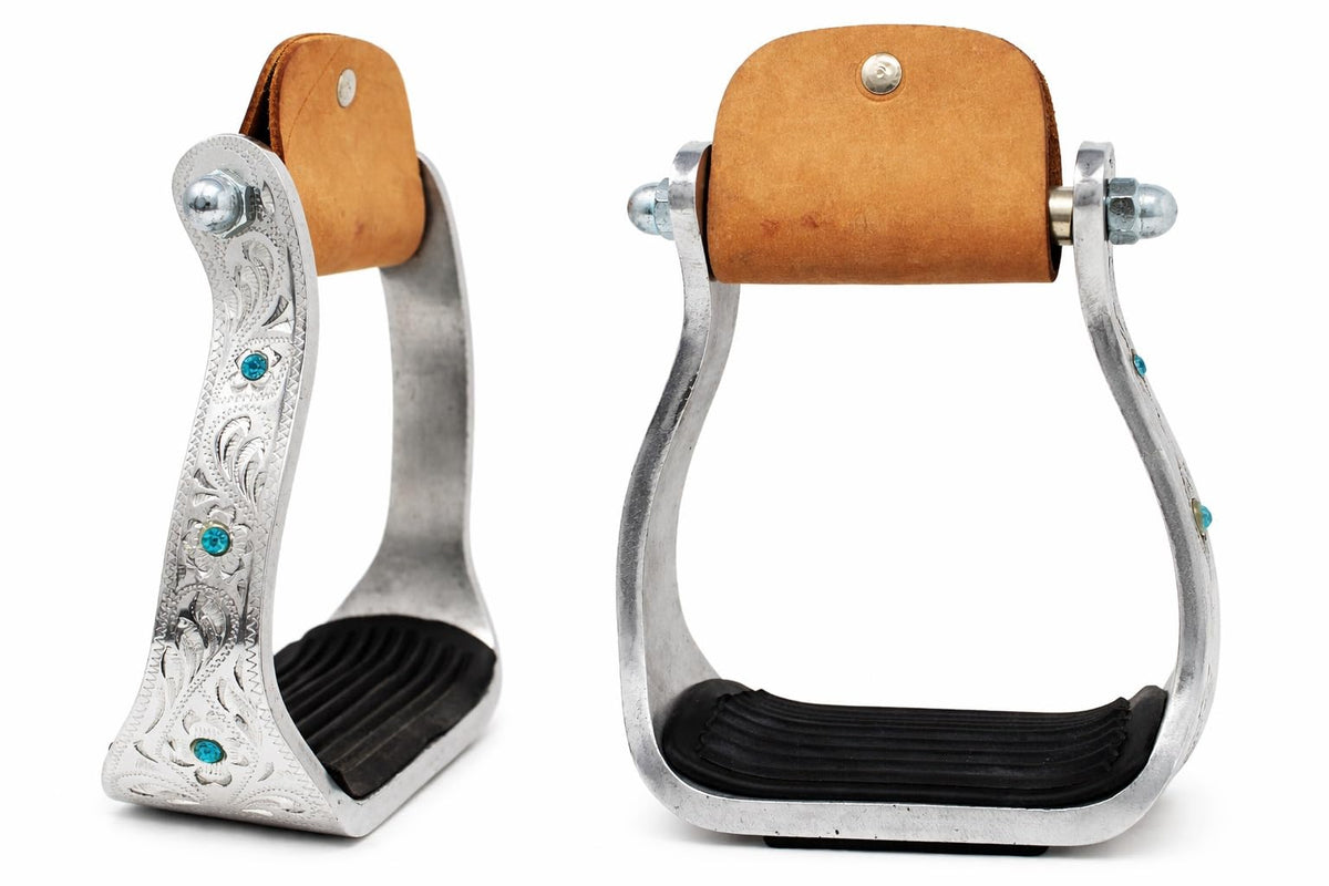 Aluminium Barrel Racing Stirrups with Rhinestones U207
