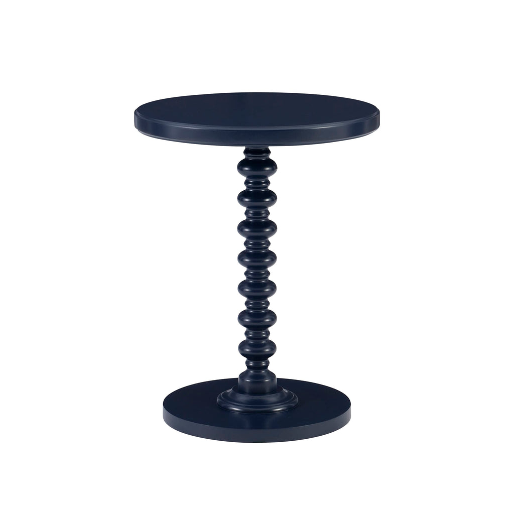 Round Navy Blue Pedestal Accent Table R66375