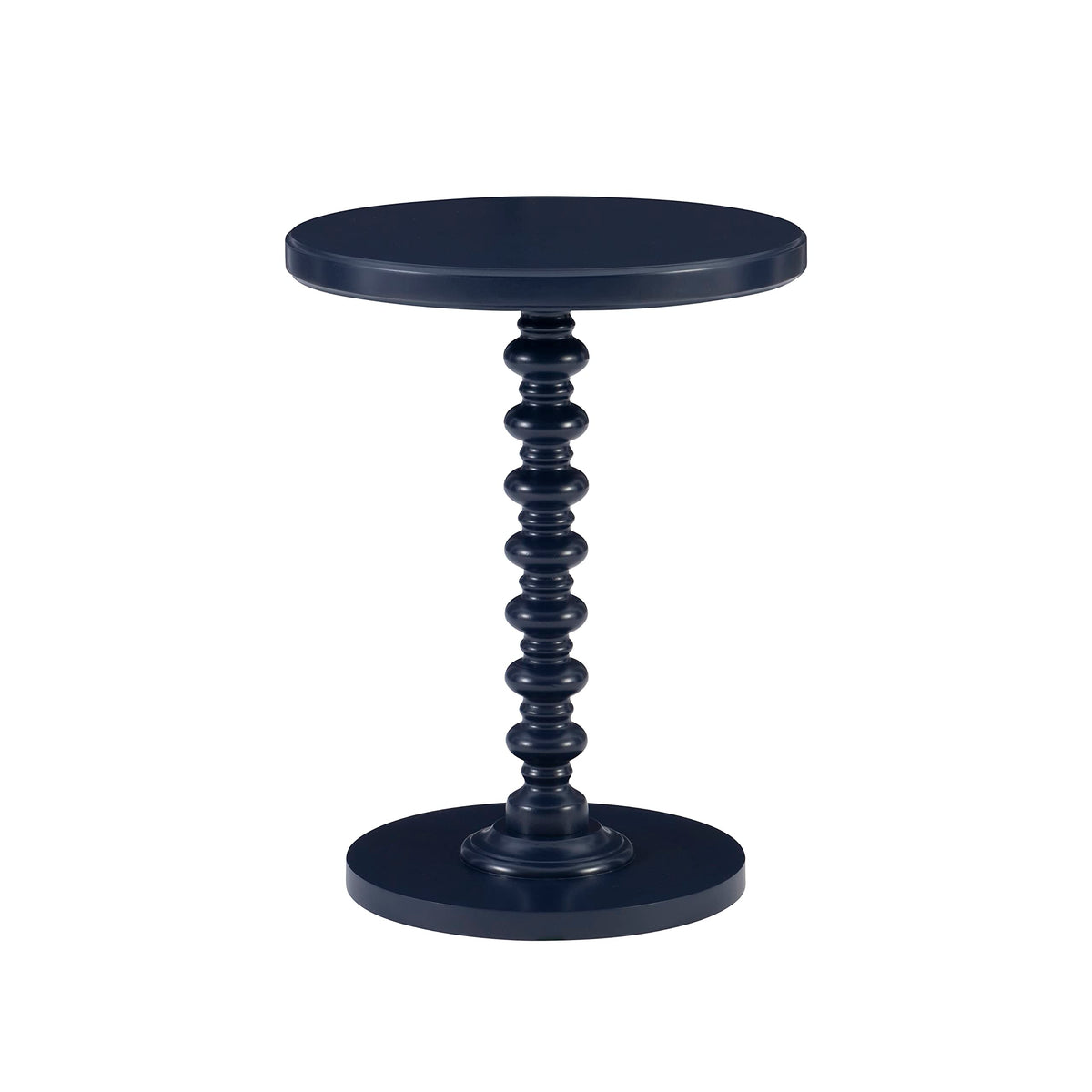 Round Navy Blue Pedestal Accent Table R66375