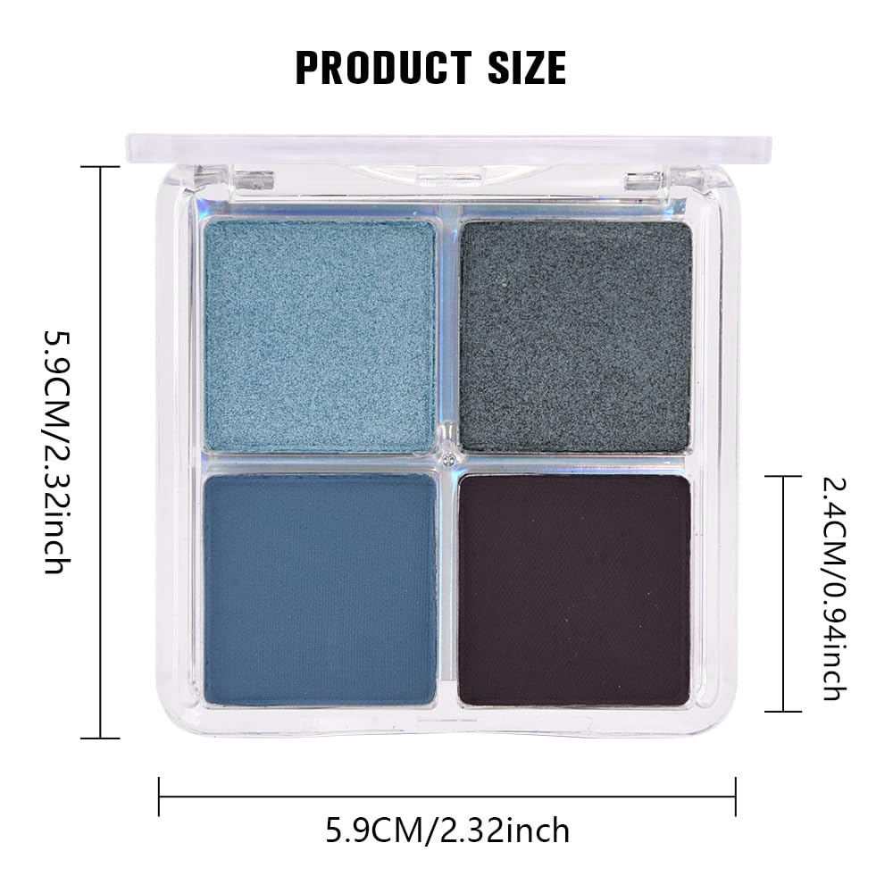 Blue Taupe Matte Glitter Eyeshadow Quad N994