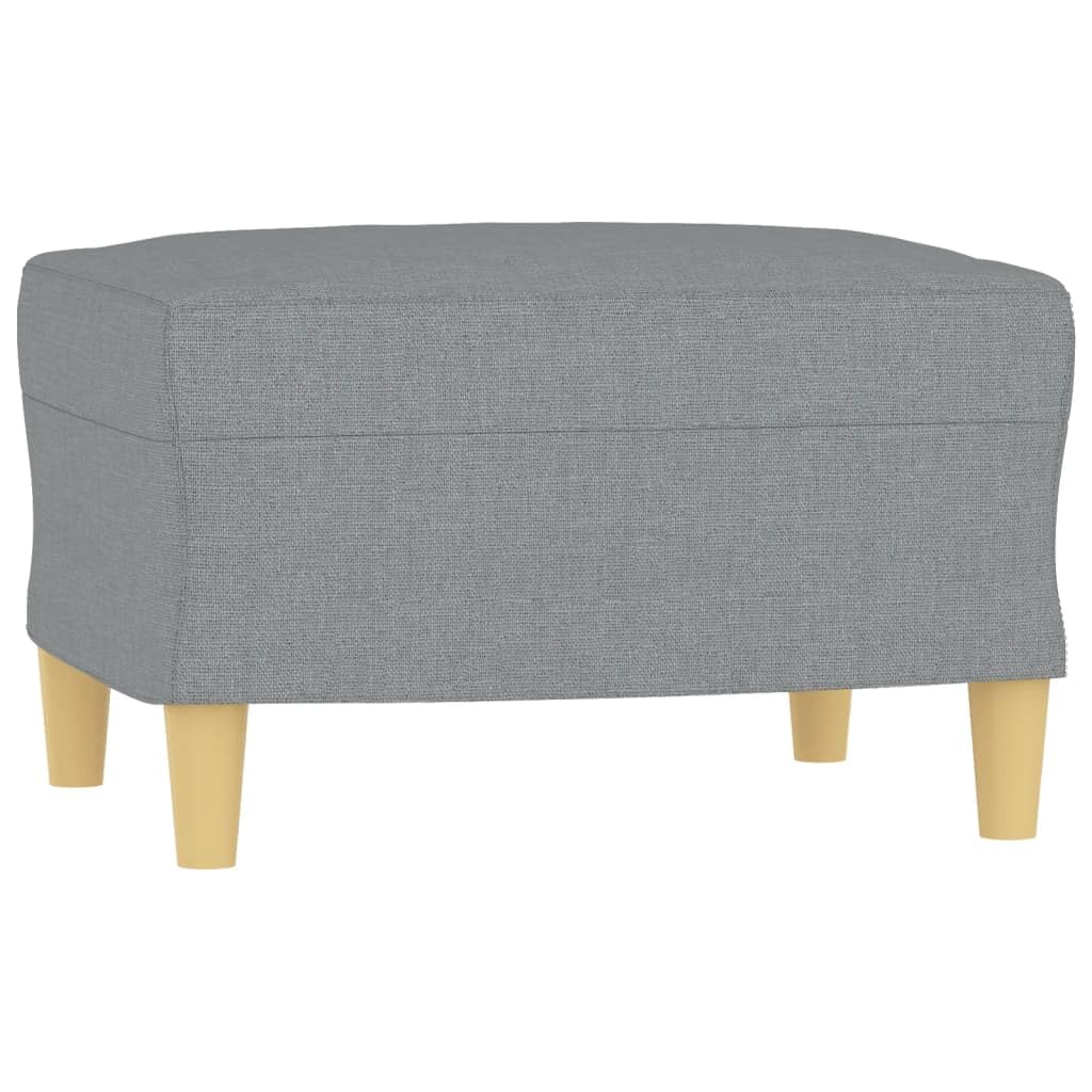 Light Gray 78 Inch Wide 3-Seater Sofa with Footstool Y558