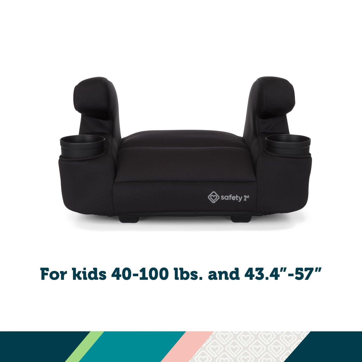 Lightweight Backless Booster Car Seat, 2-Pack, Black X3303