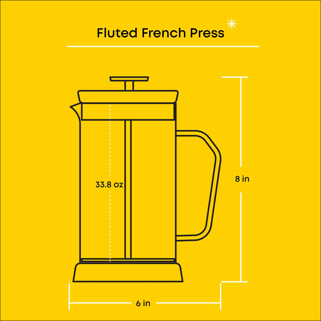 French Press Coffee and Tea Maker Set, 33.8oz Stainless Steel Borosilicate Glass D404