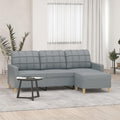 Light Gray 78 Inch Wide 3-Seater Sofa with Footstool Y558