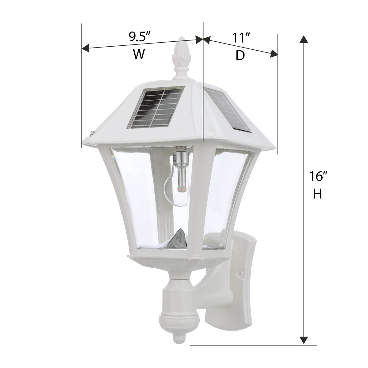 White Outdoor Solar Post Light with 3 Mounting Options I36526