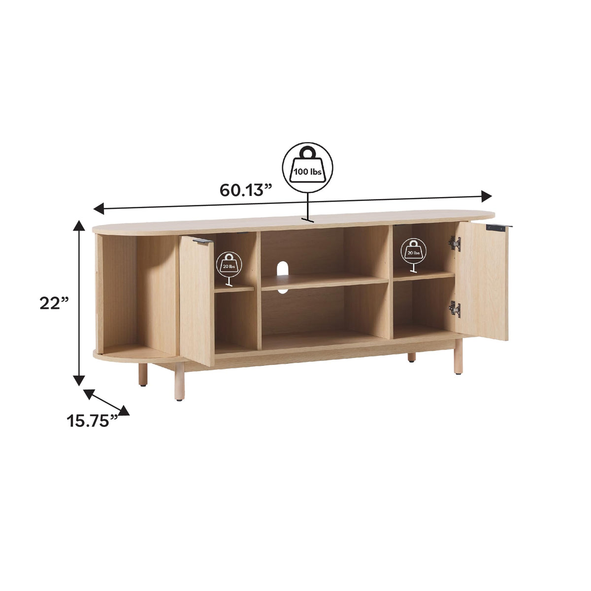Coastal Oak 60 Inch TV Stand R579