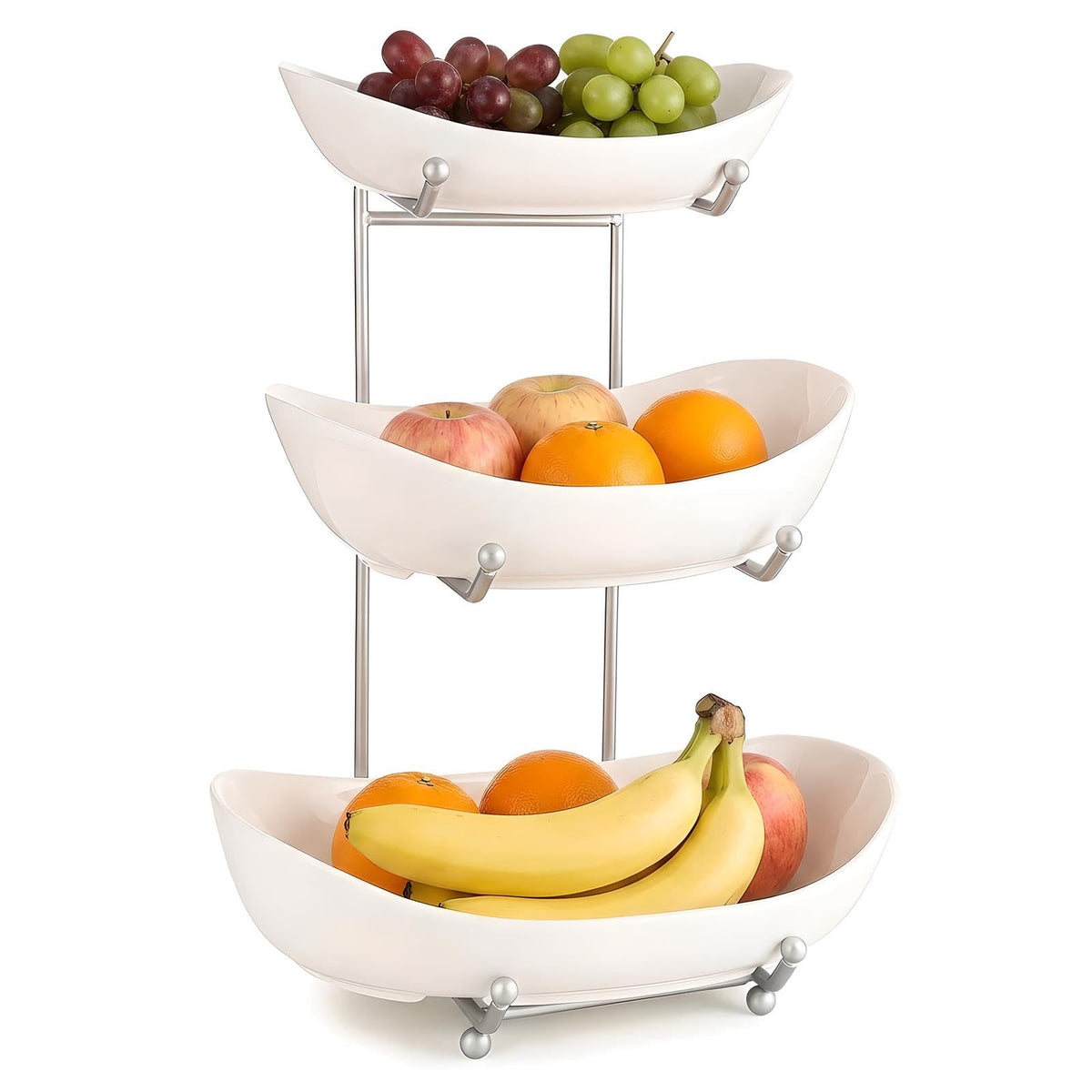 3 Tier Ceramic Fruit Basket with Holder Y2731