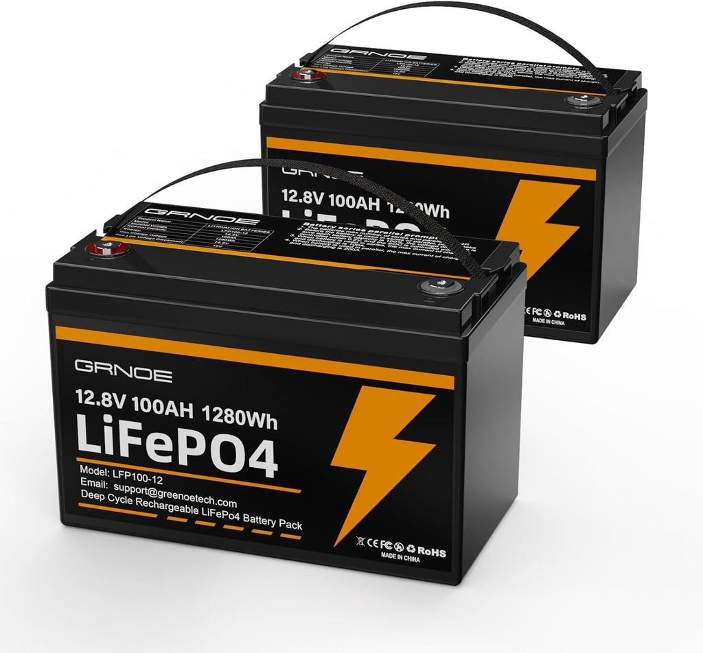 12V 100Ah LiFePO4 Lithium Battery 2-Pack N73710