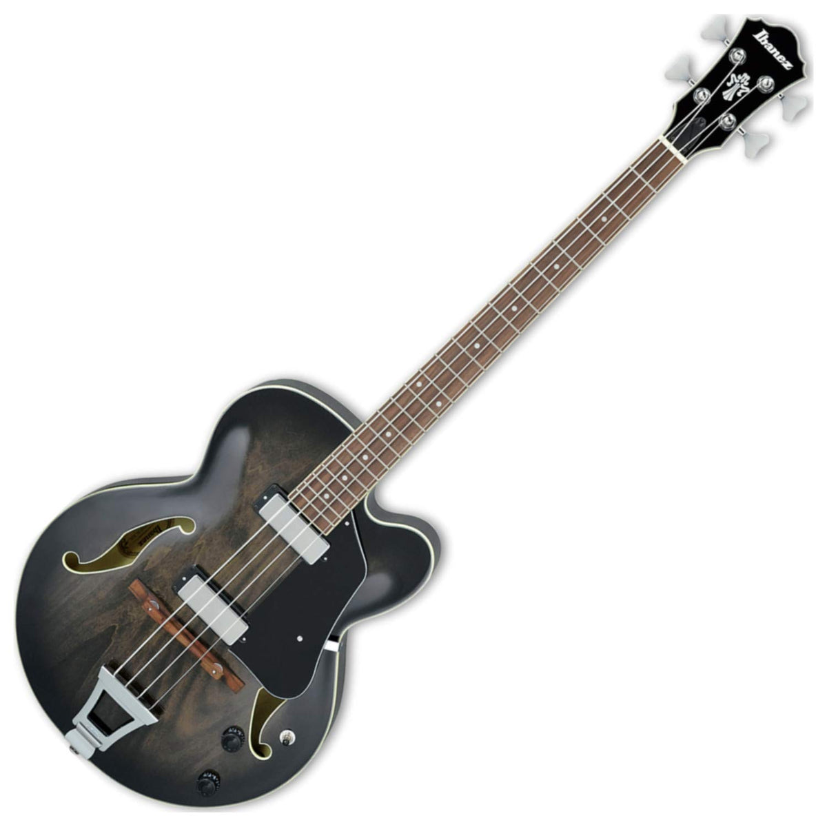 Transparent Black Sunburst Hollowbody Bass D579278