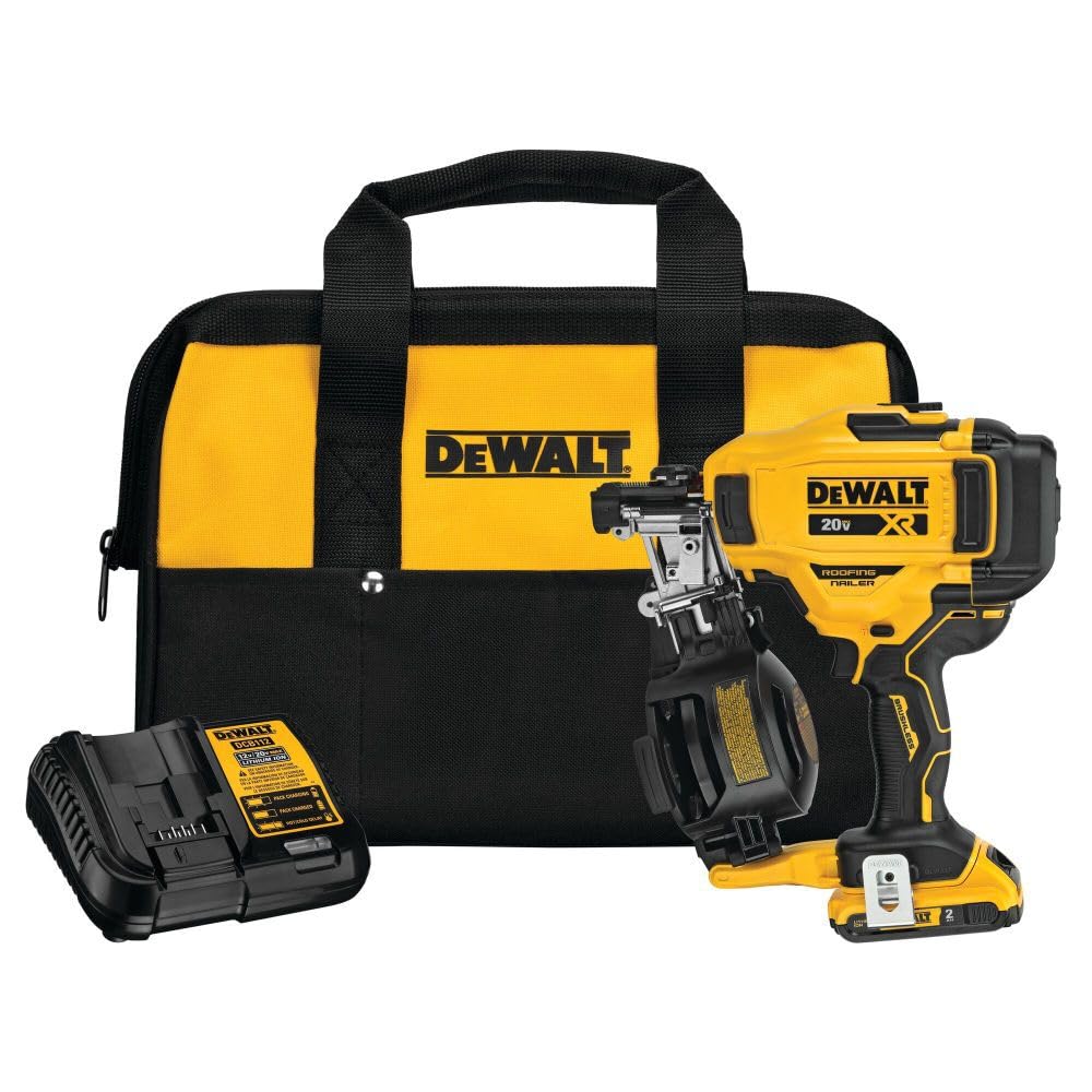 20V MAX Lithium-Ion Cordless Roofing Nailer Kit with Battery Charger and Bag J928047