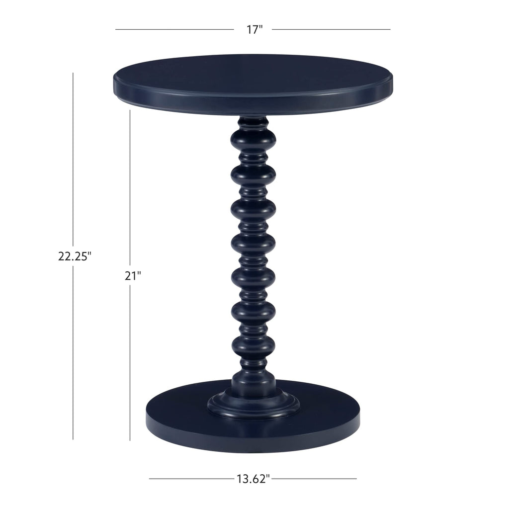 Round Navy Blue Pedestal Accent Table R66375