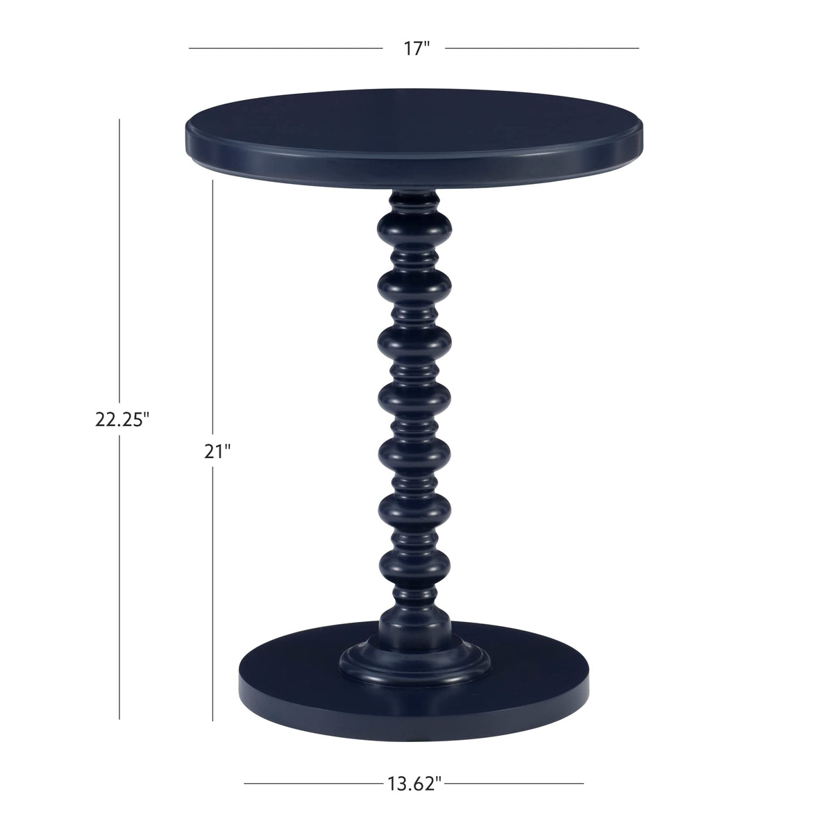 Round Navy Blue Pedestal Accent Table R66375