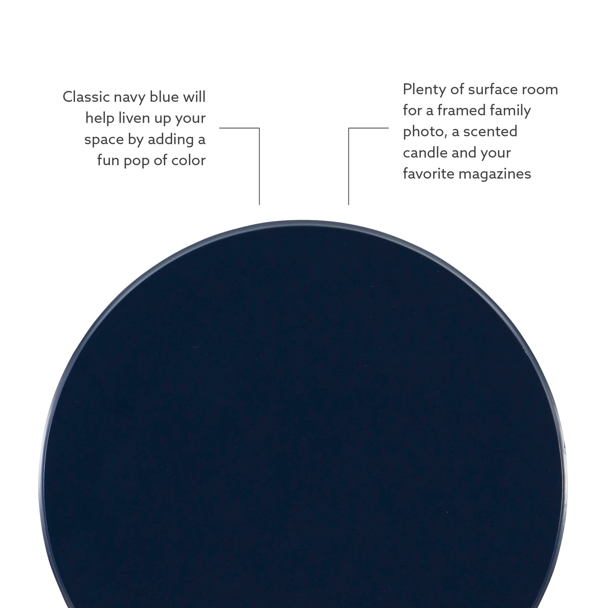 Round Navy Blue Pedestal Accent Table R66375