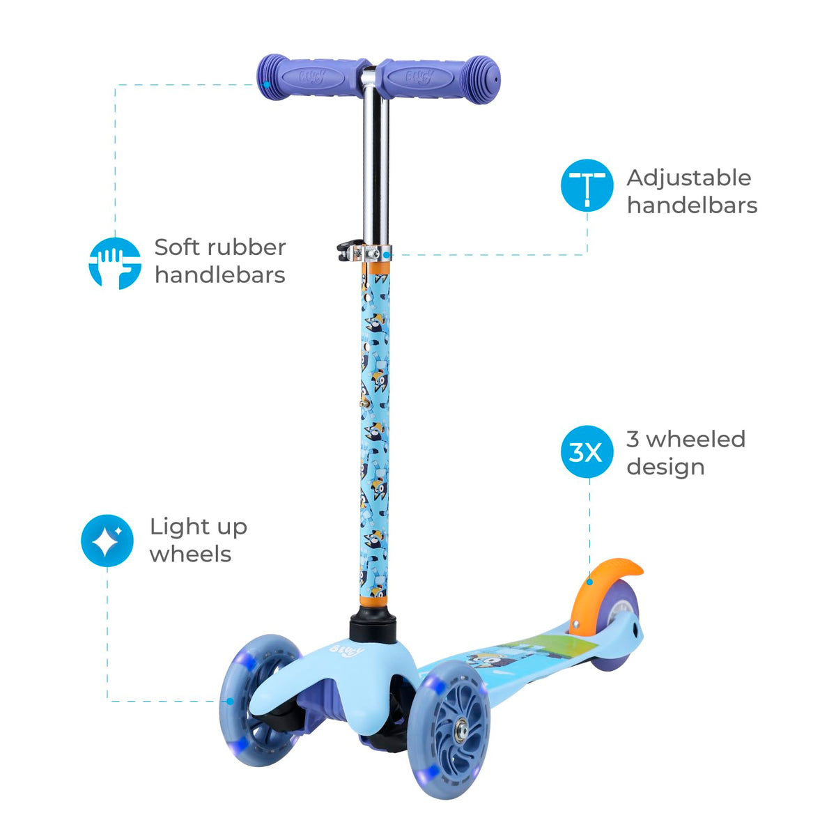 3 Wheel Light Up LED Wheels Kick Scooter L4206