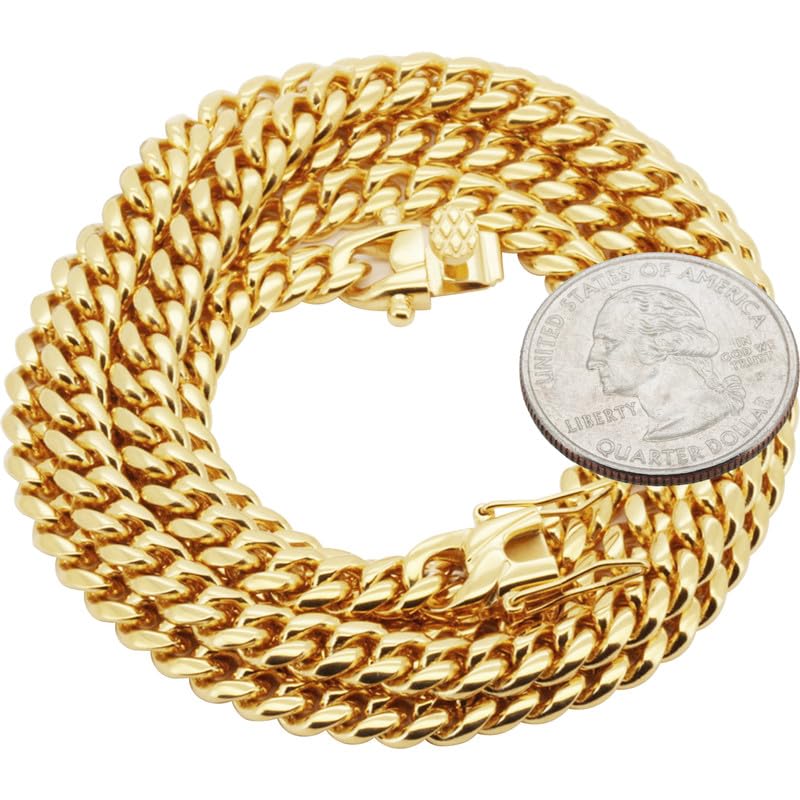 316L Stainless Steel Cuban Link Chain Necklace Bracelet H946331