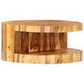 Round Solid Sheesham Wood Coffee Table 25.6"x11.8" D18482