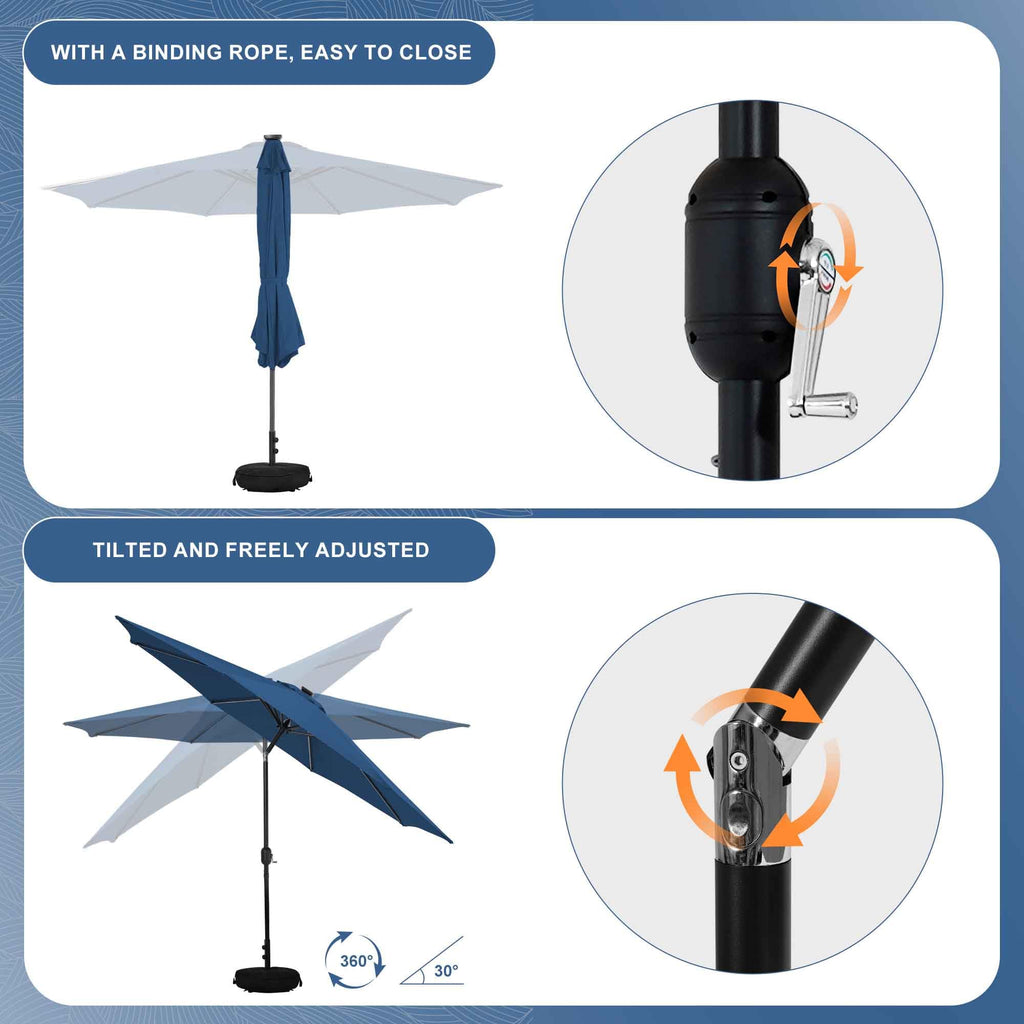 Red Patio Umbrella with Tilt and Crank L18585