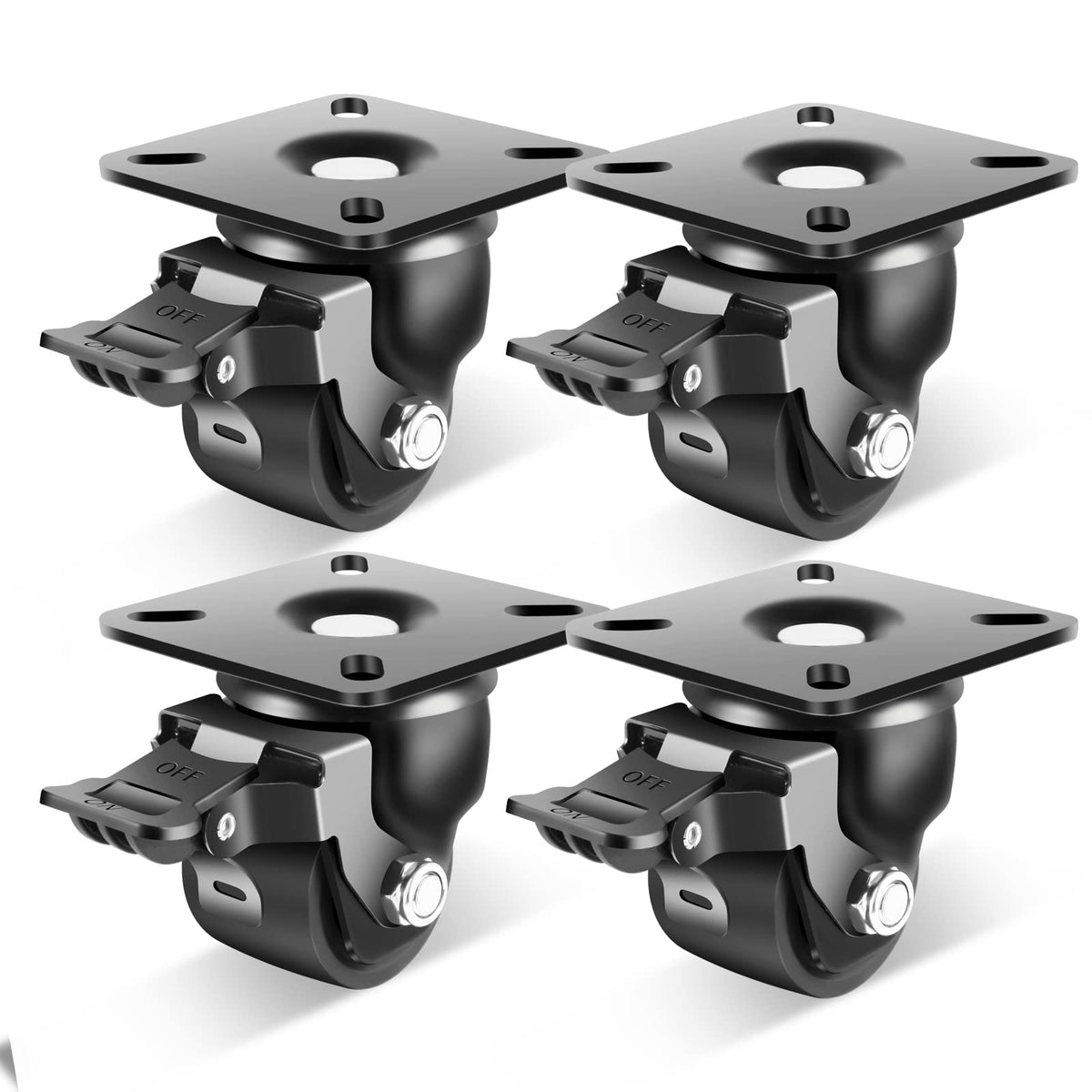 2-Inch Heavy Duty Casters Set of 4 with Brake A11636
