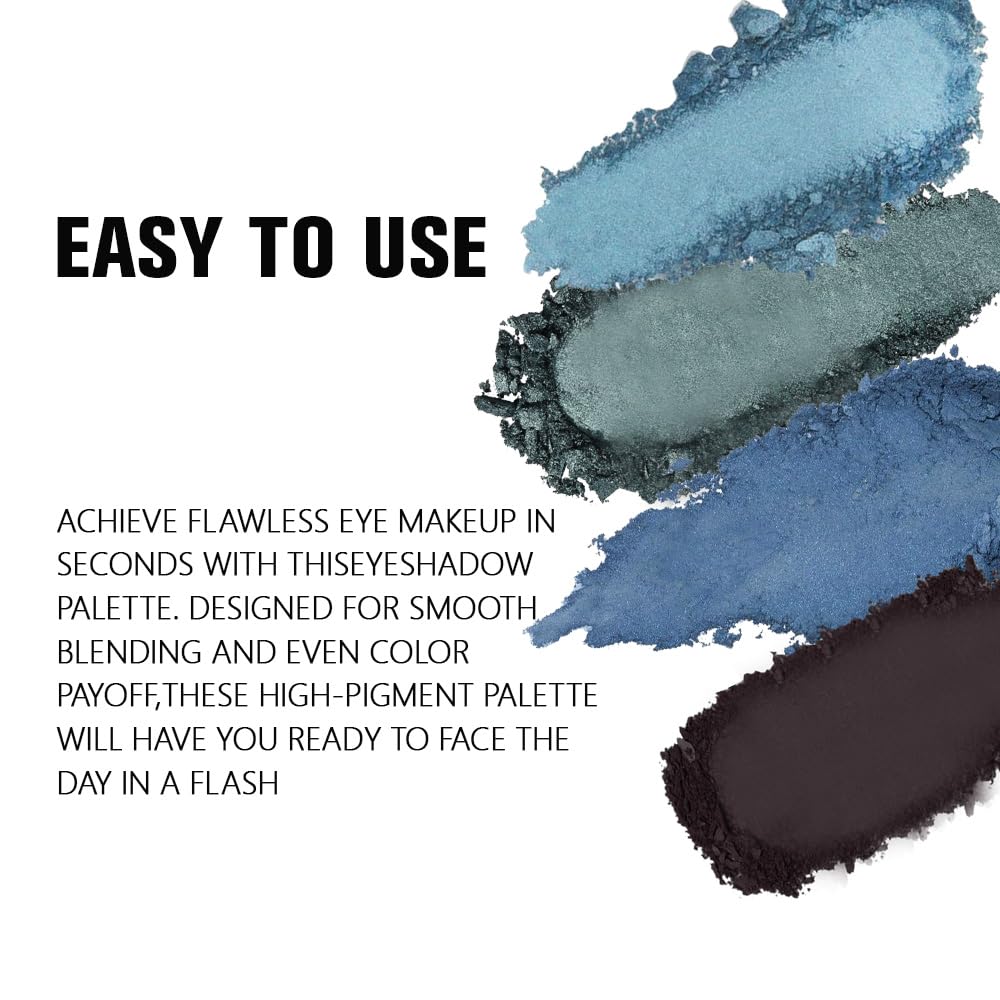 Blue Taupe Matte Glitter Eyeshadow Quad N994