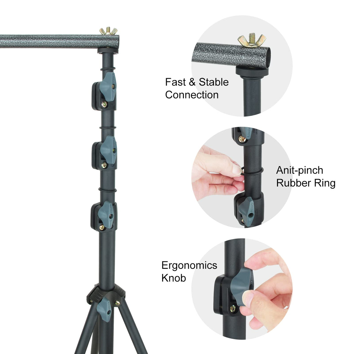 10Ft Adjustable Background Stand Backdrop Support System Kit with Carry Bag Y82379