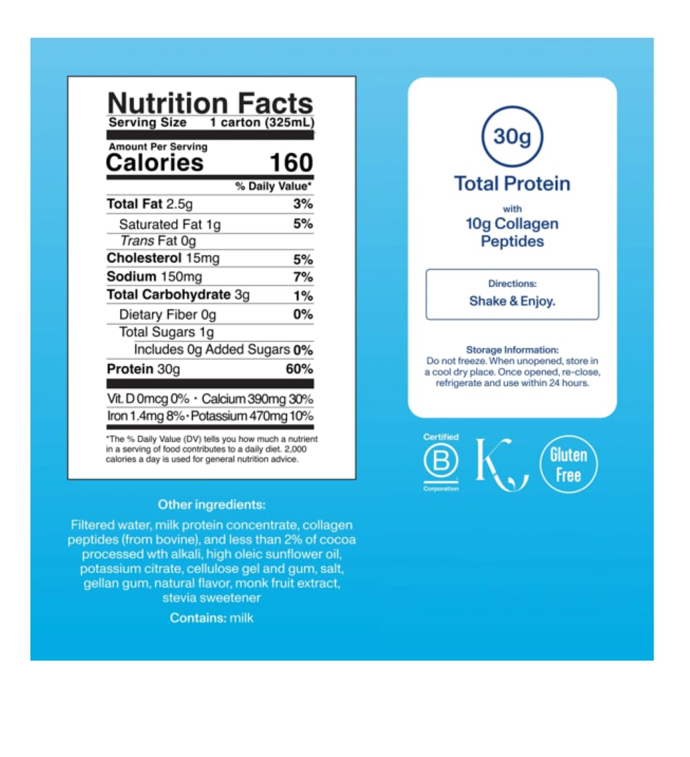 Chocolate Protein Collagen Shake 30g Protein 12 Count G681386