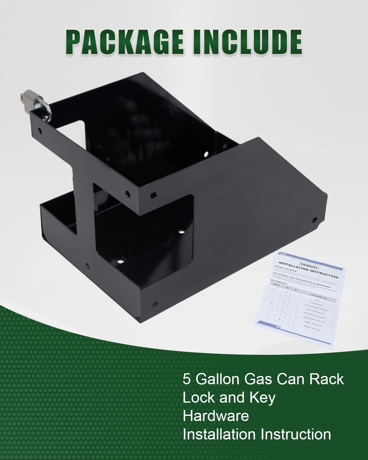 5 Gallon Fuel Gas Can Rack Holder with Lock E3669