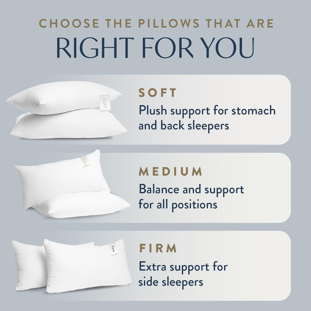 100% Cotton King Size Bed Pillows Set of 2 Z633