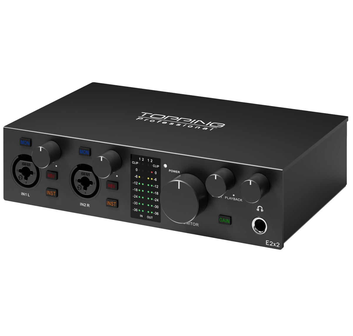 USB Audio Interface with 48V Phantom Power, Black V249281