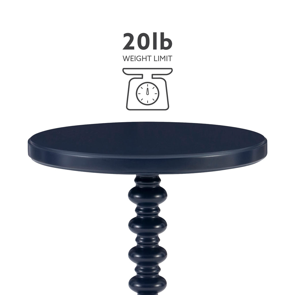 Round Navy Blue Pedestal Accent Table R66375
