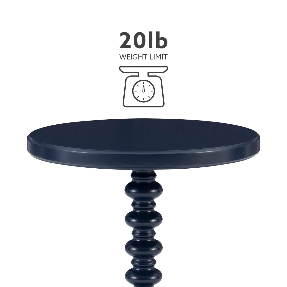 Round Navy Blue Pedestal Accent Table R66375