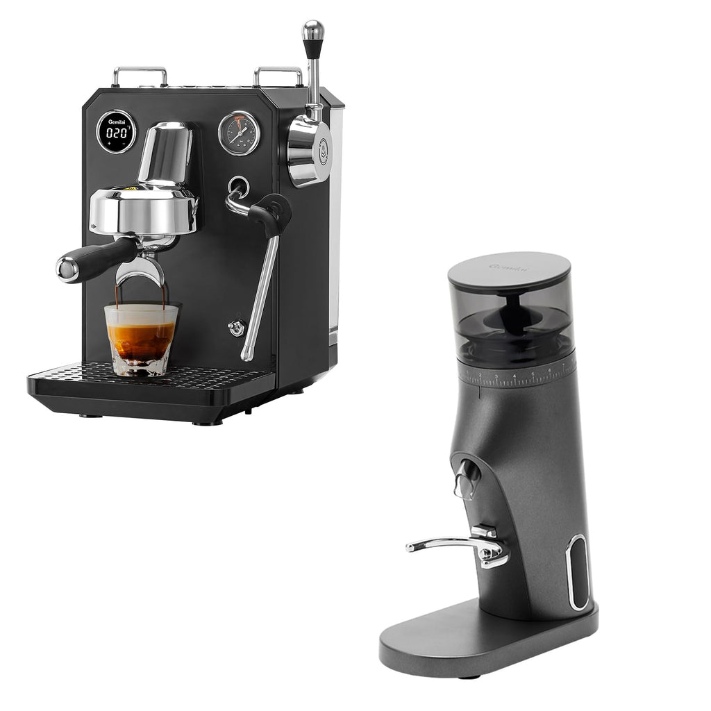 1500W Espresso Machine and Coffee Grinder Bundle with Milk Frother, Black M719