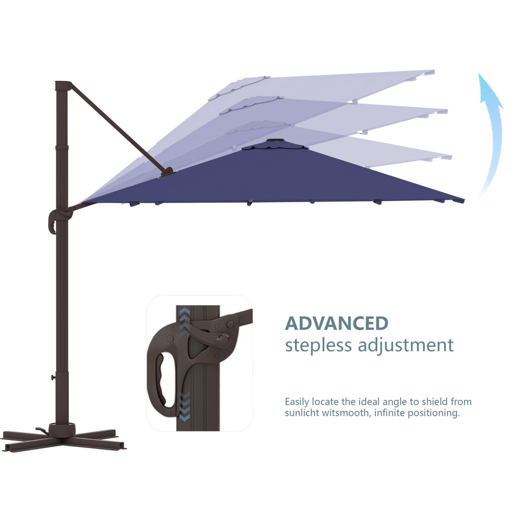 Cantilever Umbrella with Base and Lights U429